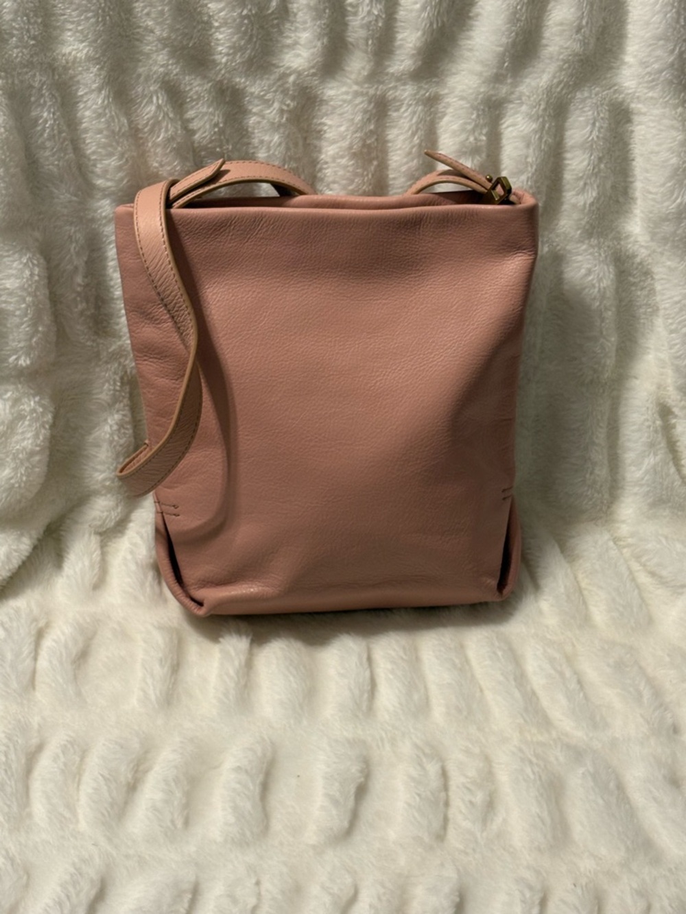 J. Crew Leather Shoulder Bag in Blush Pink